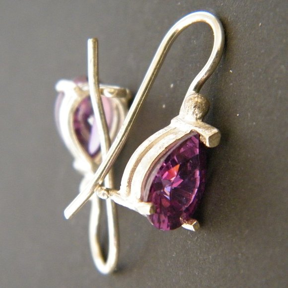 Sterling Silver and Amethyst Earrings - Picture 7 of 7
